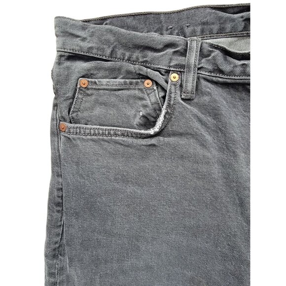 AllSaints Bannock Cigarette Black Denim Distressed Button Fly Jeans Men's W36 - Picture 5 of 10